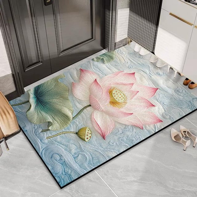 Schmutzmatte Lotus Seide in Mehrfarbig, rutschfest und schmutzabweisend, B/T: 40 x 60 cm - Bild 1