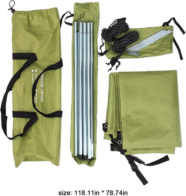 Wasserdichte Auto Seitenmarkise für Dachzelte als Schatten Baldachin und Unterstand in Beige oder Grün aus Polyester - Bild 1