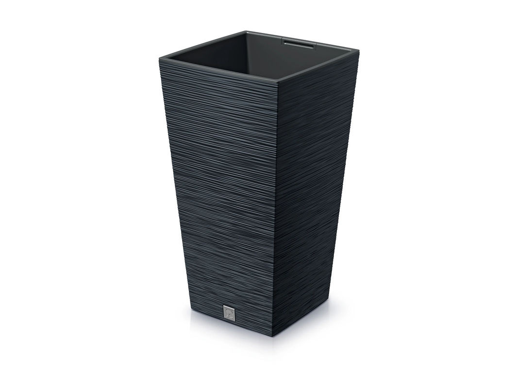 PROSPERPLAST Blumentopf FURU SQUARE in Anthrazit, quadratisch mit gerippter Struktur, B/T/H: 39,5 x 39,5 x 75,5 cm - Bild 2