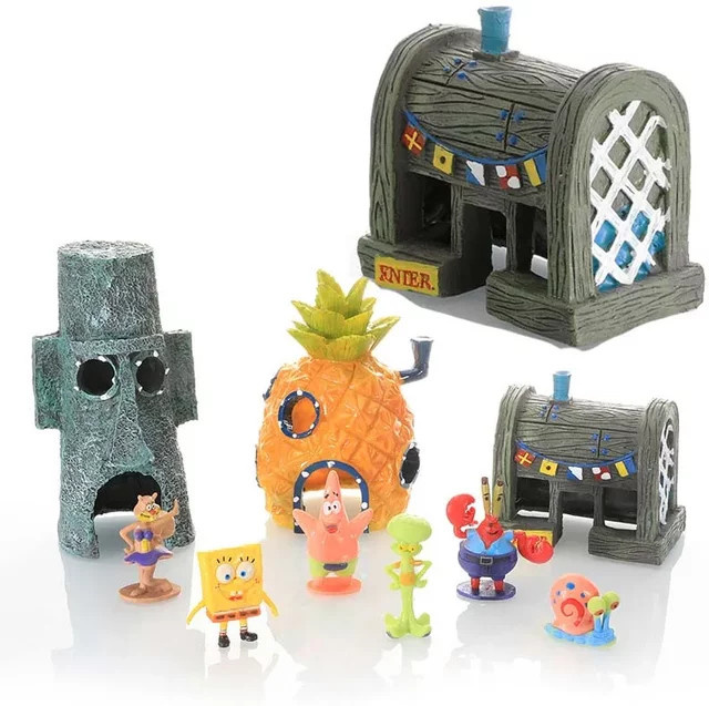 Bandai Spongebob Actionfiguren, Cartoon-Minipuppen, Aquarium-Zubehör - Bild 1