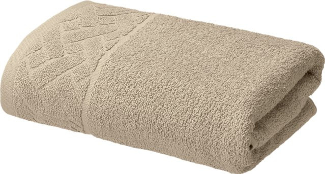 LIVARNO Handtuch aus Baumwolle mit Bordüre in Beige - Bild 1