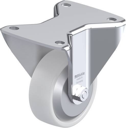 Blickle Bockrolle BH-PO 100KA-3-FA aus verzinktem Stahl und Kunststoff, Farbe Weiß, Rad-Durchmesser: 100 mm, Tragfähigkeit: 280 kg - Bild 1