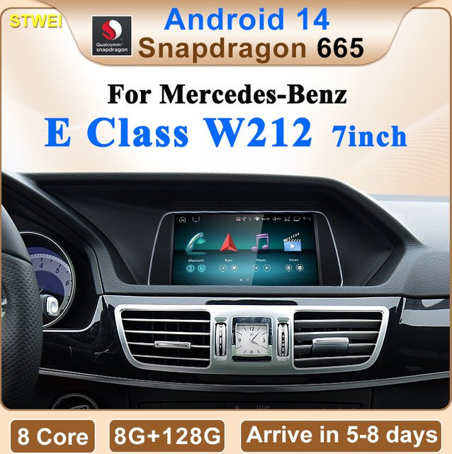 STWEI Qulacomm Multimedia Player für Mercedes Benz E Klasse W212 mit Snapdragon 6125, Android 14 und drahtlosem CarPlay in Schwarz - Bild 1
