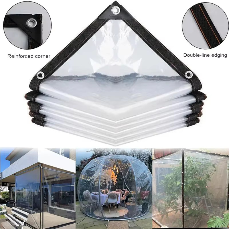 Robuste transparente PVC-Plane als wasserdichte und wetterfeste Abdeckung für Garten, Balkon, Gewächshaus und Regenschutz - Bild 3