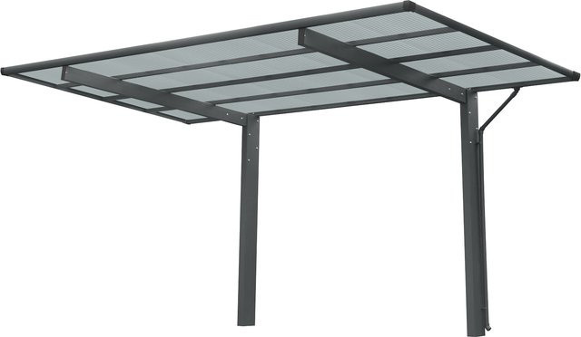 Ximax Einzelcarport Wing Typ 80 mit Welldach und Dachrinne, Anthrazit, B: 275,7 cm x T: 531,4 cm - Bild 2