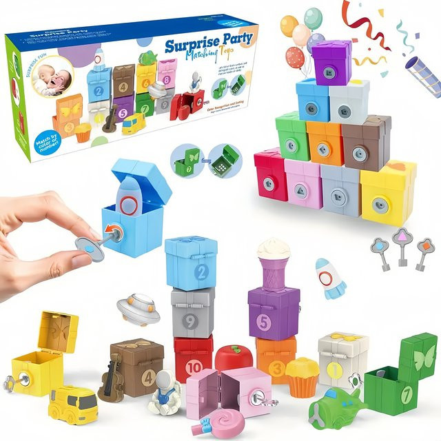 BizyKoady Montessori Farbform-Matching- und Zählspielzeug, Shape Sorter - Bild 1