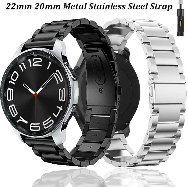 Uhrenarmband Edelstahl, Faltschließe, 22mm 20mm, Unisex - Bild 1