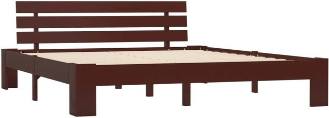 vidaXL Massivholzbett aus Kiefer in Dunkelbraun, B/T/H: 160 x 200 x 66 cm - Bild 1