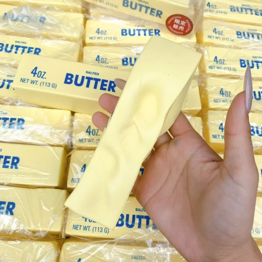 HEISSE Erdnussbutter-Stick zum Quetschen, weicher Jumbo-Käsewürfel-Stressball, Squishy-Spielzeug - Bild 3
