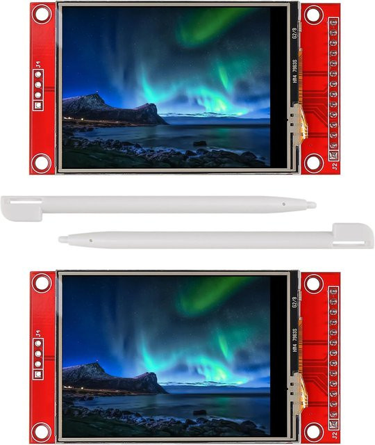 AOKIN SPI TFT LCD Display Touch Panel ILI9341 in Rot, 2,4 Zoll, 240x320 Pixel, STM32 kompatibel, 5V/3,3V Display Modul - Bild 1