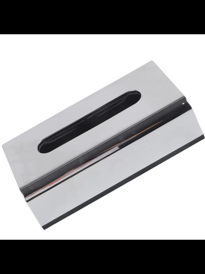 TOPINCN Taschentuchbox aus Kunststoff und Metall in Silber, B/T/H: 24 x 13,5 x 7 cm - Bild 2