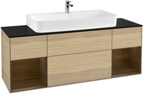 V&B Waschtischunterschrank Finion in Eiche Oak mit Wandbeleuchtung, Breite: 160 cm - Bild 1
