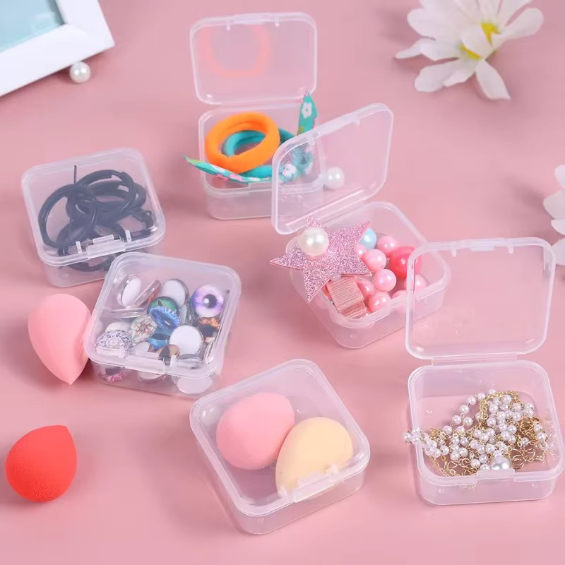 6er oder 60er Set transparente Kunststoff-Aufbewahrungsboxen mit Klappdeckel für Schmuck, Kunsthandwerk und Kleinteile - Bild 3
