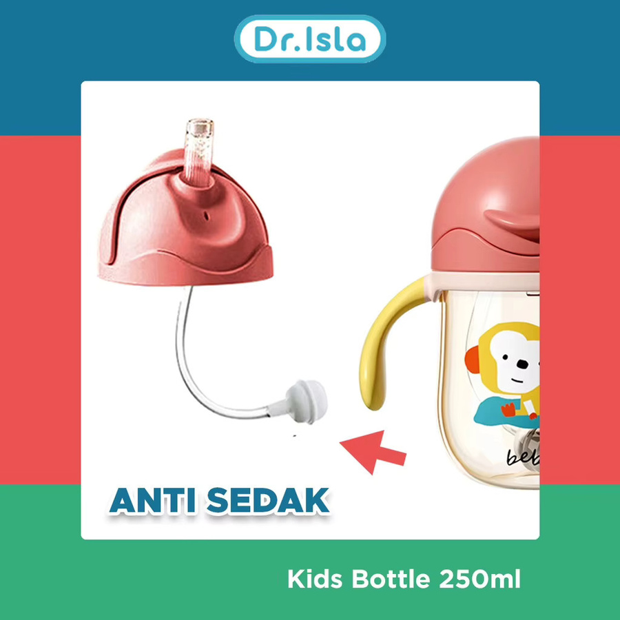 Auslaufsicherer Baby-Trinkbecher mit Doppelgriff und Klappdeckel, BPA-frei, Blau/Mehrfarbig, 250 ml - Bild 2