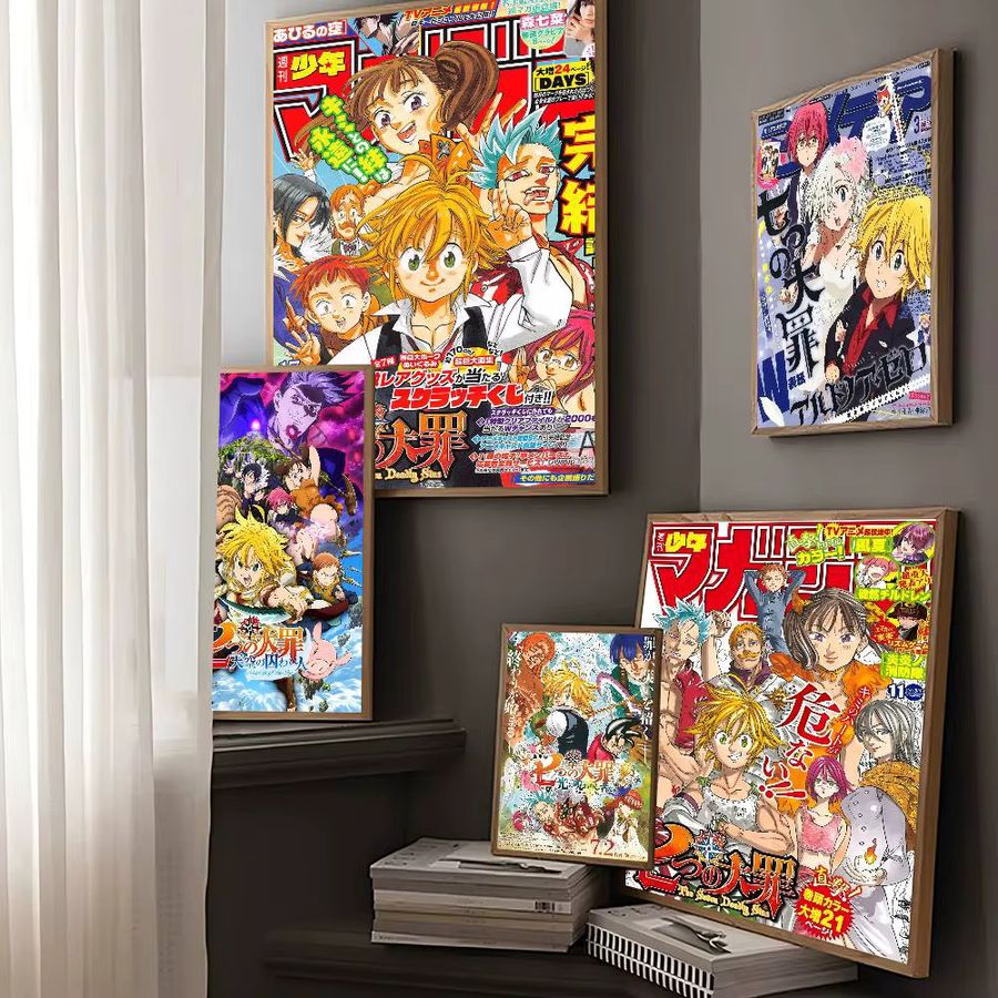 Anime-Poster Die sieben Todsünden als Kawaii-Kunstwerk aus Whitepaper in Multicolor - Bild 5