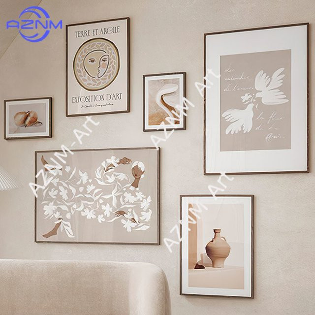 KAYOU Abstrakte Leinwandgemälde als Wandkunst mit Blumen, Vögeln und Mädchen in Mehrfarbig für dein Wohnzimmer - Bild 1