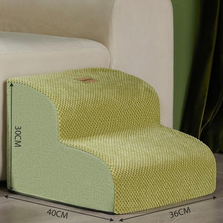 Yiran Furniture Hundetreppe mit 2 oder 3 Stufen aus Memory Foam in Schwarz mit abnehmbarem Bezug