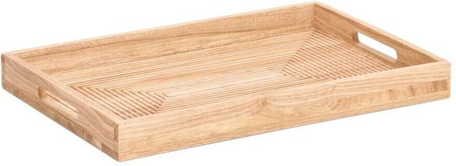 Zeller Present Serviertablett aus Holz in Natur/Braun, B/H/L: 30,5 x 45,7 x 45,7 cm - Bild 1