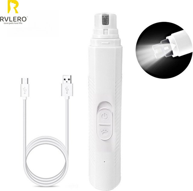 ZHUOJI Elektrischer Nagelpolierer für Hunde und Katzen mit LED-Beleuchtung, Weiß - Bild 1