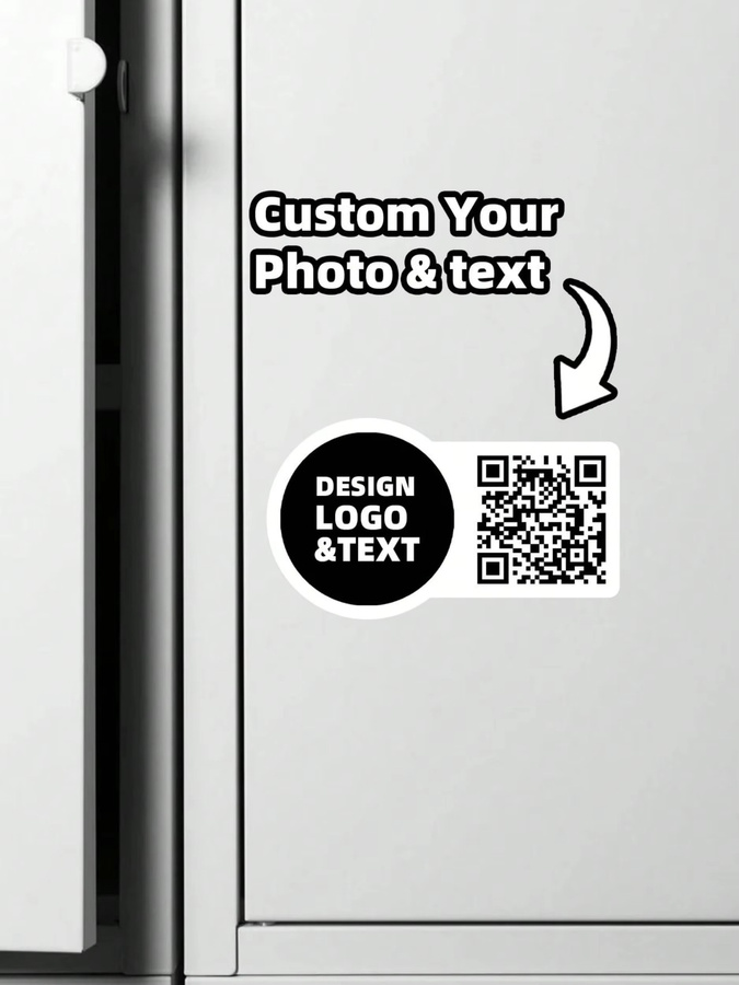 Personalisierte wasserfeste PVC-Aufkleber mit individuellem Design und QR-Code, bunt, B: 8,8 cm, H: 5 cm - Bild 4