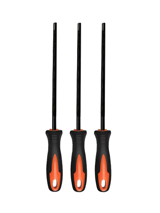Kopf Kettensägenfeile mit Griff für Kettensägenketten in den Größen 4 mm, 4,8 mm und 5,5 mm, Schwarz - Bild 3
