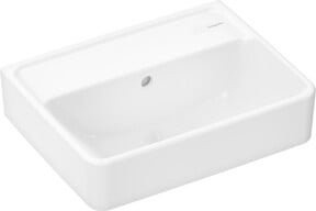 Hansgrohe Handwaschbecken Xanuia aus Keramik, weiß, mit Überlauf, wandhängend, B: 45,0 cm, T: 34,0 cm, H: 11,5 cm - Bild 1