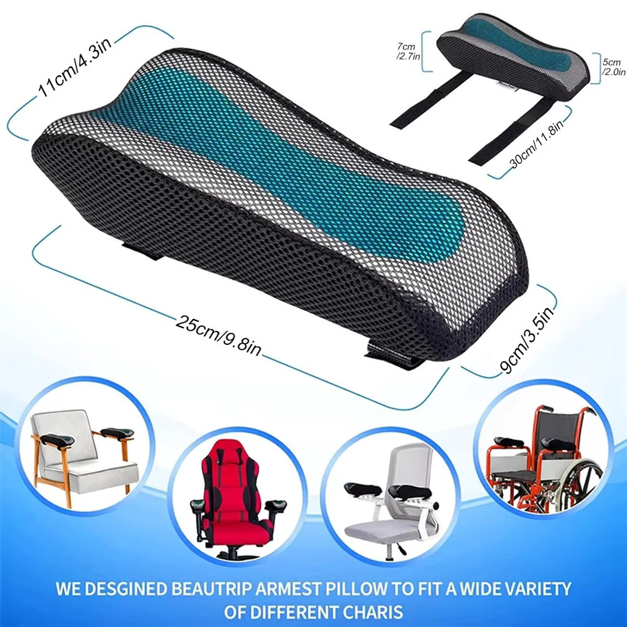 Ergonomische Armlehnen-Polster von STAWHO in Schwarz für Bürostühle, Computer- und Gaming-Stühle - Bild 2