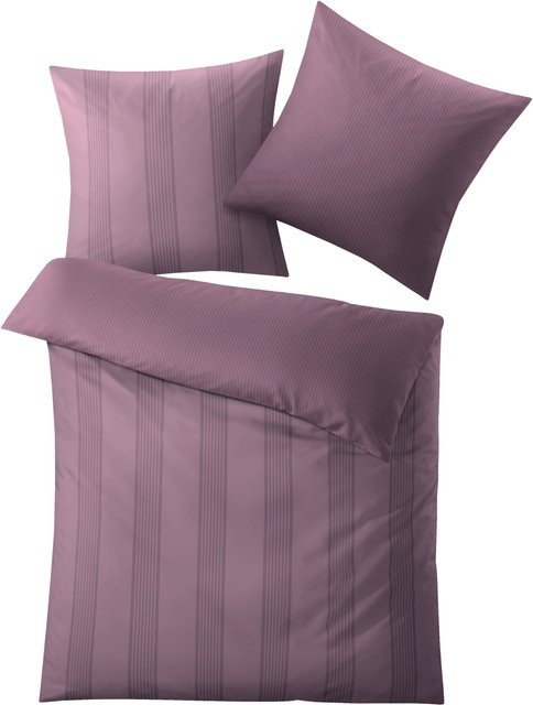 Bettwäsche LINA Mako-Satin aus Baumwolle in Purple, B/H: 155 x 220 cm - Bild 1