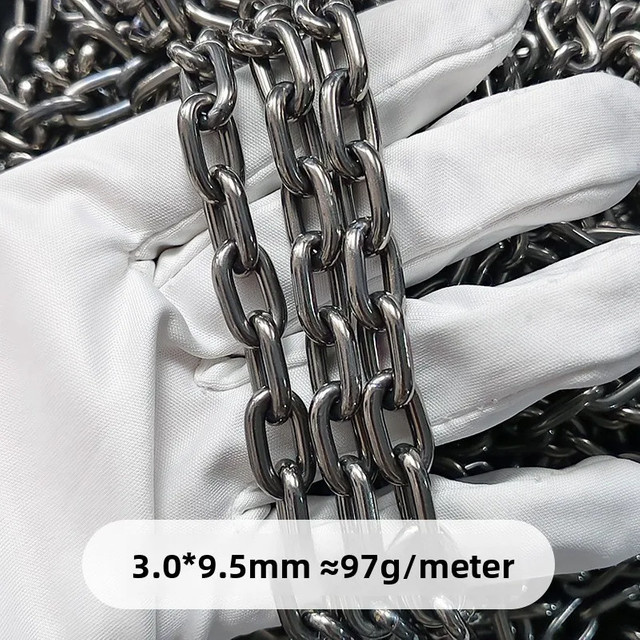 TITITIY Ovalgliederkette Titan, Silber, Unisex - Bild 1