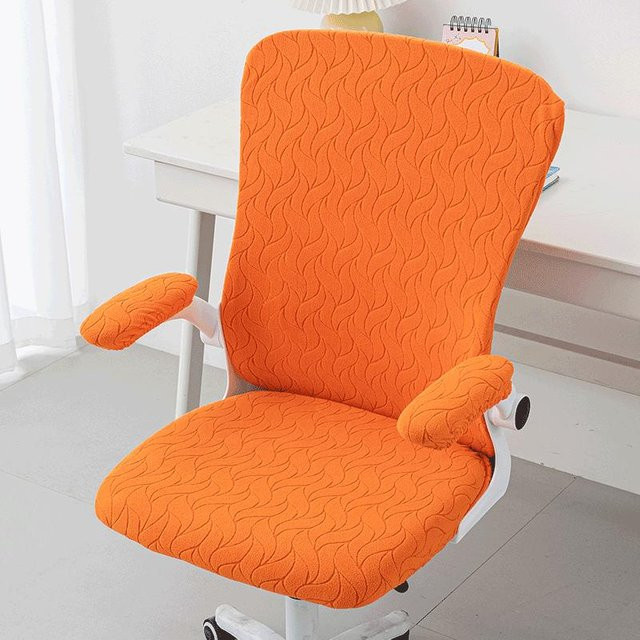 Yiran bag Stretch Bürostuhlbezug für Gaming- und Computerstühle mit großer Rückenlehne, 4er-Set, Orange/Mehrfarbig - Bild 1