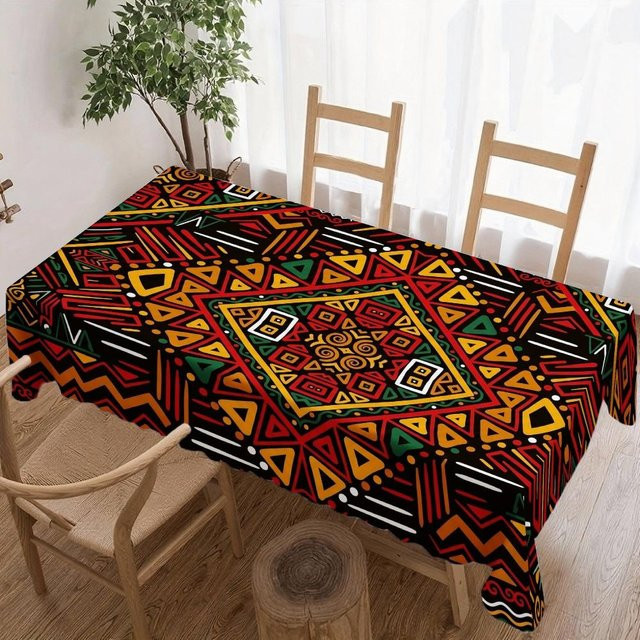 Wasserdichte Tischdecke Beau Maison mit afrikanischem Stammes-Design, rechteckig, Mehrfarbig, B: 140 cm, L: 180 cm - Bild 1