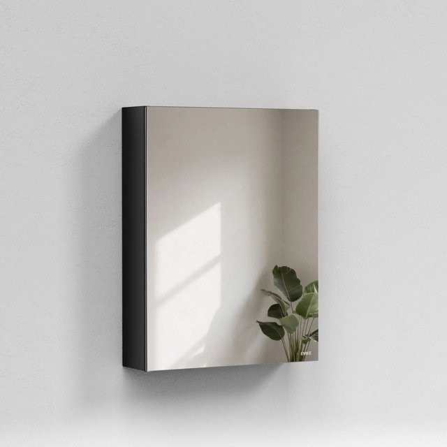 Emke Spiegelschrank Schwarz für das Badezimmer, 1-türig, B: 50 cm, H: 65 cm, T: 14,5 cm - Bild 1