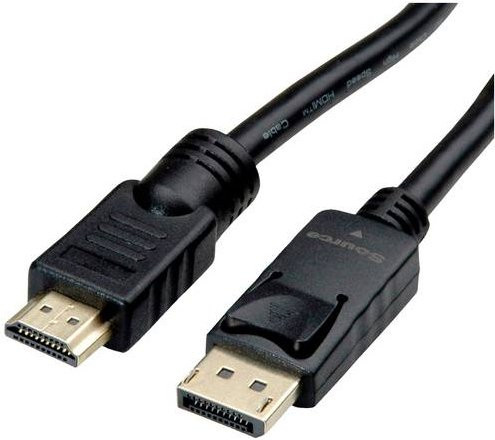 Roline DisplayPort auf HDMI Anschlusskabel, Schwarz, Länge: 7,5 m - Bild 1