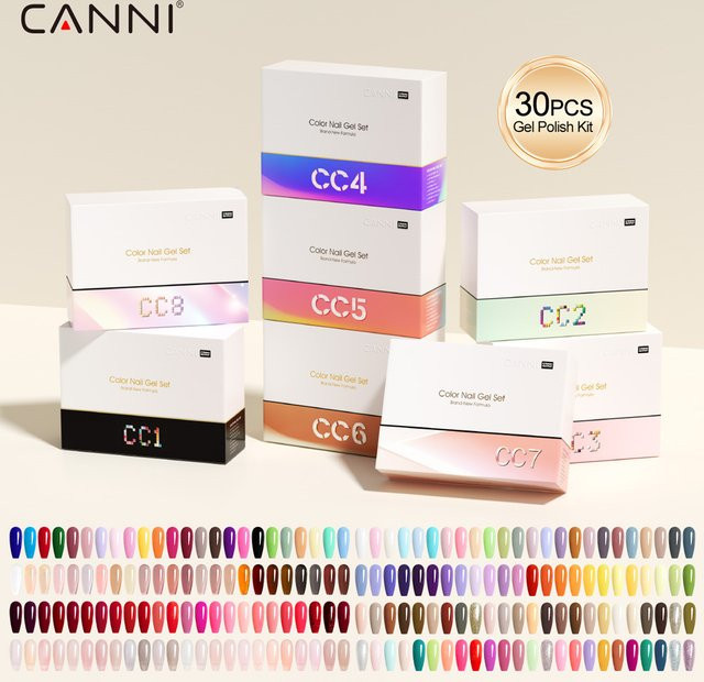 CANNI CC8 Nagel-Gel-Lack-Set, HEMA-frei, 9 ml - Bild 1
