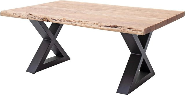 Mömax Couchtisch Cartagena aus Akazienholz in Anthrazit und Braun mit Metallgestell, B/T/H: 110 x 70 x 45 cm - Bild 1