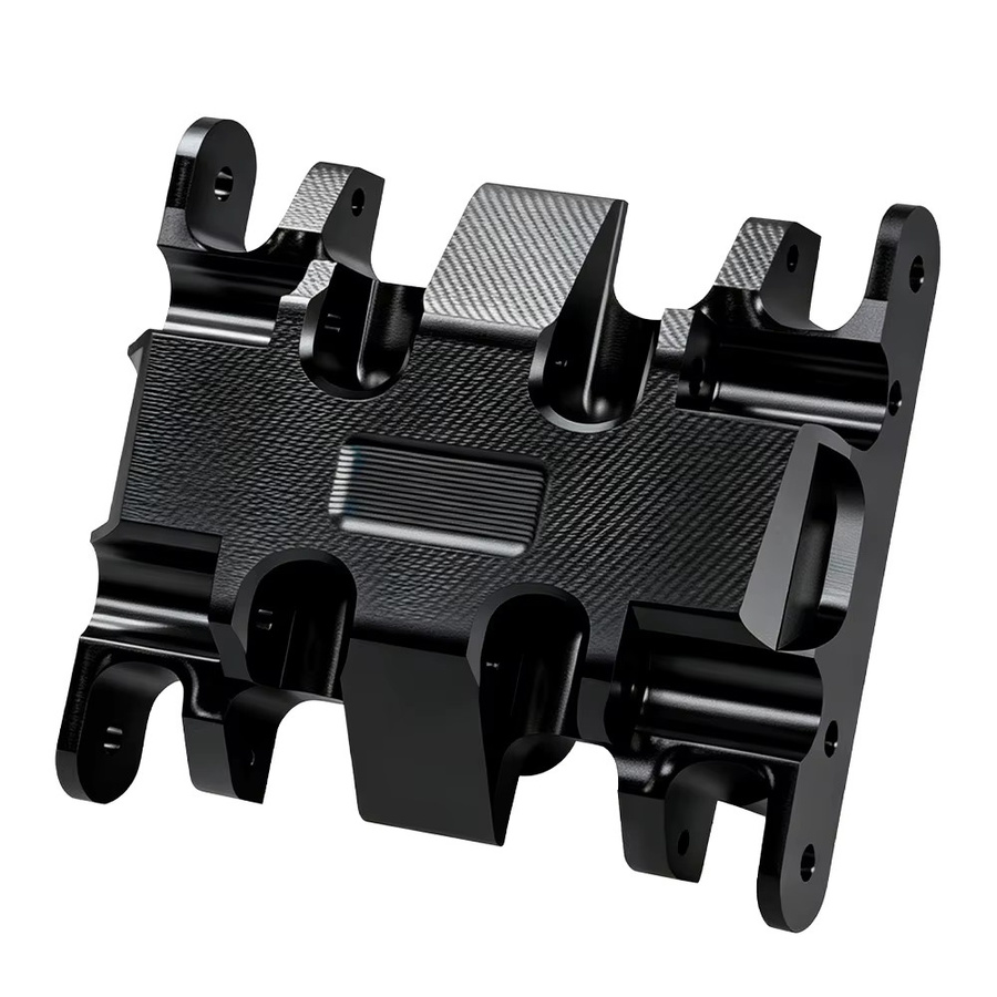 Axial SCX30 Unterfahrschutzplatte, Chassis-Upgrade, Messing und Aluminium, Schwarz - Bild 3