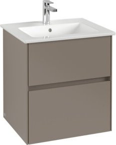 V&B Waschtischunterschrank Collaro in Anthrazit matt mit Waschbecken und LED-Beleuchtung B/T/H: 56,1 x 61 x 48 cm - Bild 1