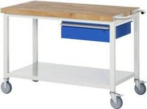 Fahrbare Werkbank RAU mit Schublade und Ablageboden, Farbe: Multicolour, B/T/H: 125 x 70 x 88 cm - Bild 1