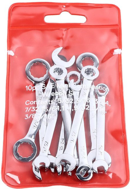 OutsideWorld Mini Maulschlüssel-Set aus Stahl, 10 Stück Gabelschlüssel in Pink und Silber - Bild 1
