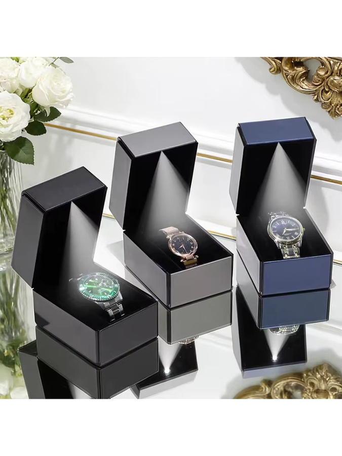FancyWrist Uhrenbox, 1-Fach Flip-Box, PU-Leder, mit Beleuchtung, Unisex - Bild 6
