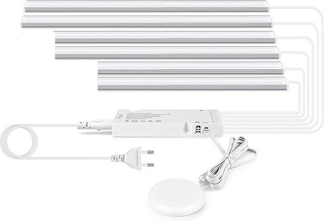 Lcamaw Lighting Dimmbare LED Wandleuchten Set für Holzlattenwandpaneele mit Berührungssensor, Weiß, 6 Stück (2x 30 cm, 2x 40 cm, 2x 50 cm) - Bild 1
