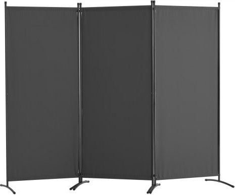 VEVOR Raumteiler Paravent aus Stoff, 3-teiliger faltbarer Sichtschutz in Grau, B/T/H: 228 x 52 x 184 cm - Bild 1