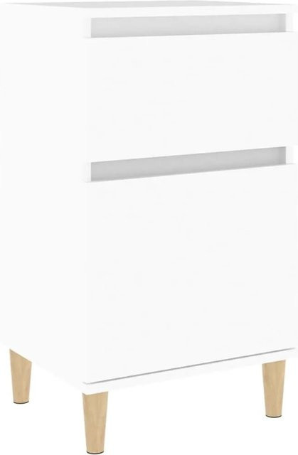 vidaXL Nachttisch aus Eukalyptusholz in Weiß, B/T/H: 40 x 35 x 70 cm - Bild 1