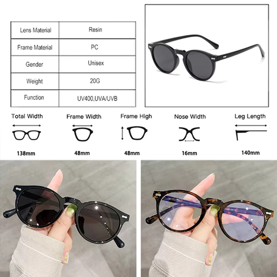 Jnpcxi Sonnenbrille, Vollrand, Round, Kunststoff, Multicolor, Unisex, polarisiert - Bild 2