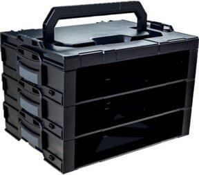 Sortimo i-BOXX Rack 3er Block Sortimentskastentresor aus Kunststoff, Schwarz/Anthrazit, B: 44,2 cm, T: 30,4 cm, H: 34,2 cm - Bild 1