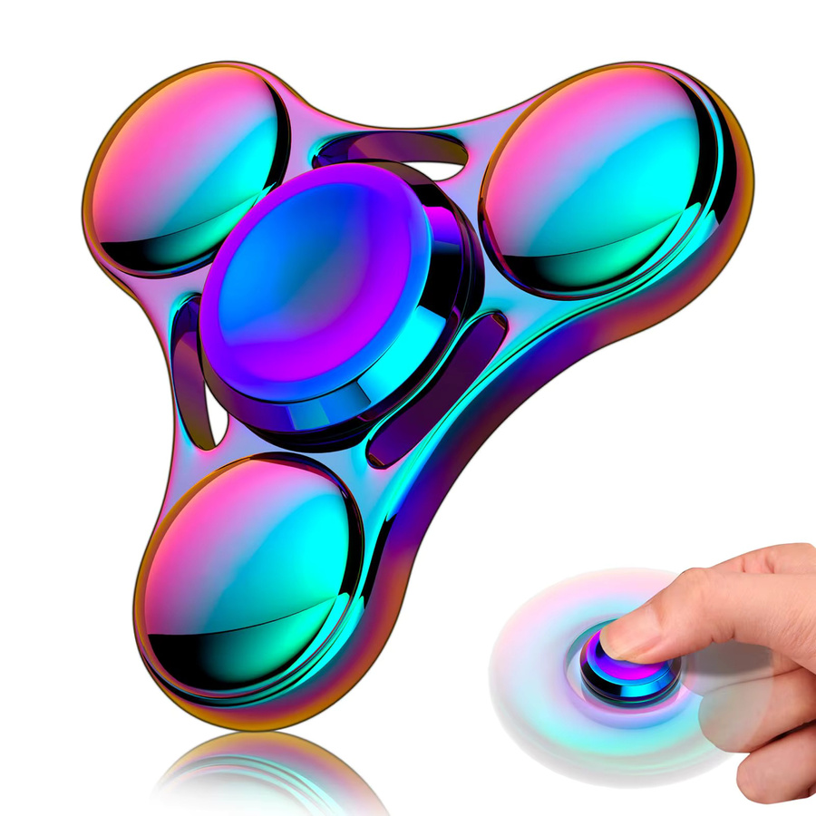 soulbao Regenbogen-Fidget-Spinner-Spielzeug, Metall-UFO, Fingerspinne, Fingerspitzen-Kreisel - Bild 2