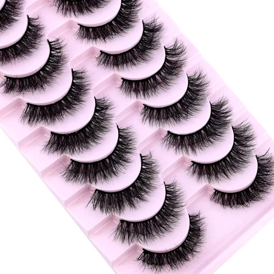 Faux Nerz Streifenwimpern, Black, 10 Paar, Natürlich - Bild 6