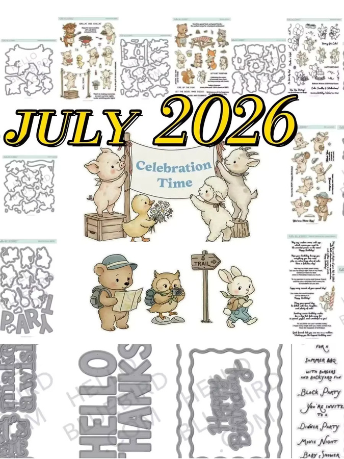 Metall-Stanzformen und transparente Stempel Set mit Schwein-Motiv für BBQ-Blockparty-Dekorationen, Scrapbooking und Kartenprägung, Mehrfarbig - Bild 1