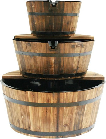 Ubbink AcquaArte Edinburgh Gartenbrunnen Set mit rustikalem Holzfass