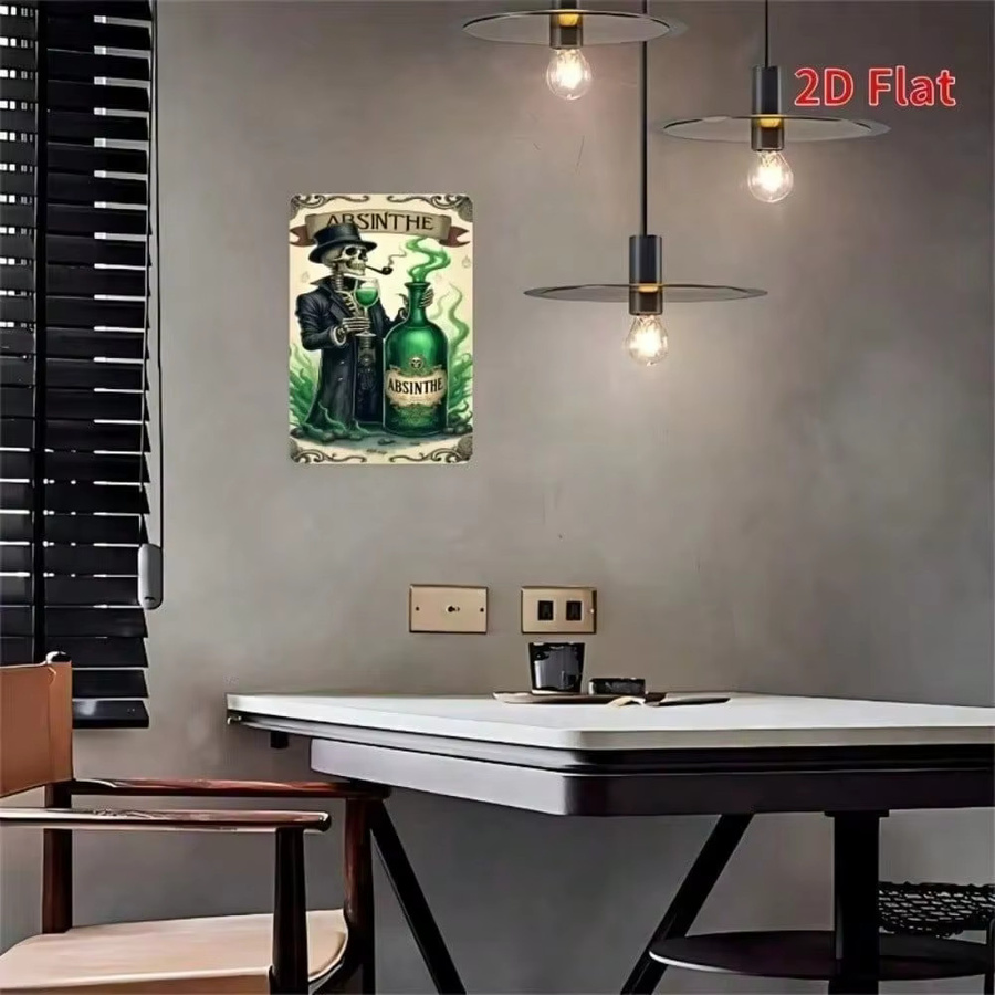 CIFBUY Retro Skelett Blechschild Metall-Wandkunst in Mehrfarbig, B: 20,32 cm, H: 30,48 cm, T: 0,1 cm - Bild 2